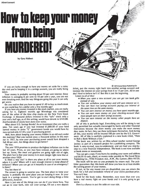 How to keep your money from being MURDERED!