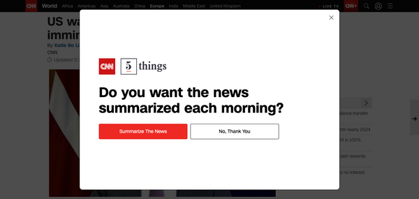 CNN Opt-In For Newsletter