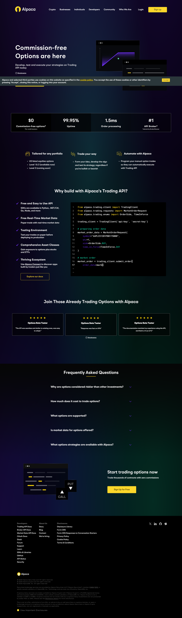 Alpaca Option Trading